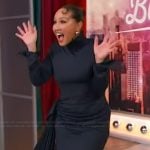 Adrienne Bailon-Houghton’s black drape dress on Sherri