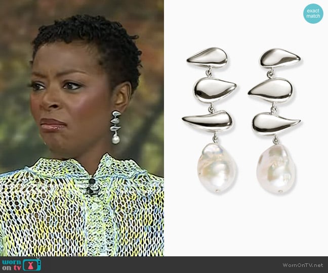 Agmes Flora Earrings worn by Danielle Deadwyler on Today