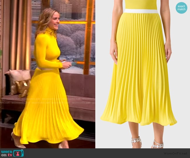 Sara’s yellow pleated skirt on The View
