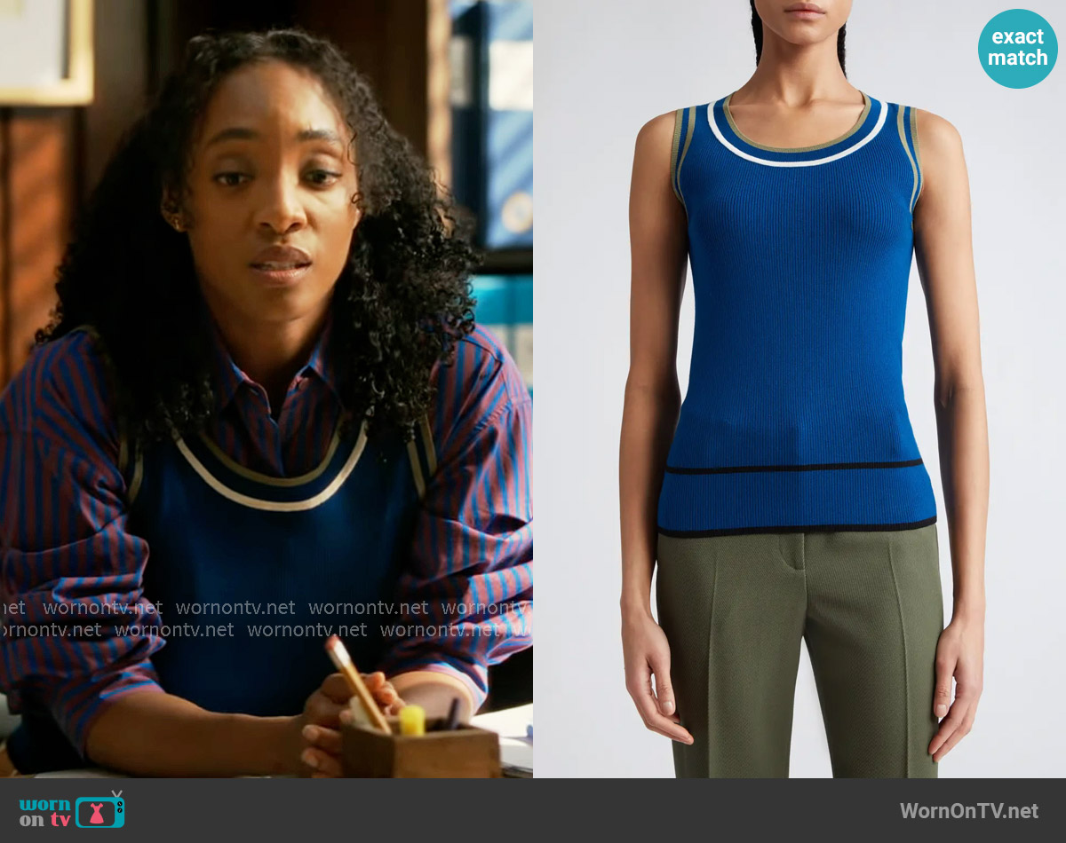 Akris Stretch Virgin Wool Rib Sleeveless Sweater worn by Faith Mitchell (Iantha Richardson) on Will Trent