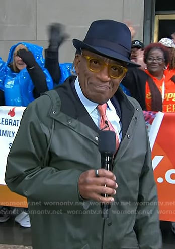 Al Roker's dark green rain coat on Today