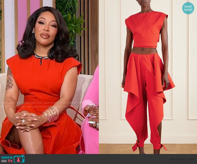 Alaia Cropped cotton-poplin top worn by Kimberly Michelle Pate on Sherri