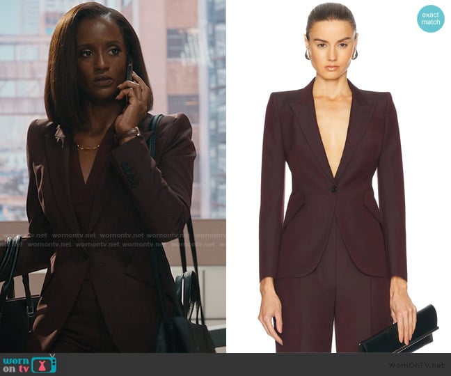 Alexander McQueen Mohair Blazer worn by Olympia (Skye P. Marshall) on Matlock