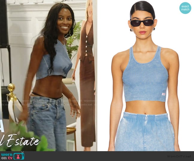 Alexander Wang Cropped Classic Racer Tank worn by Ciara Miller on Summer House