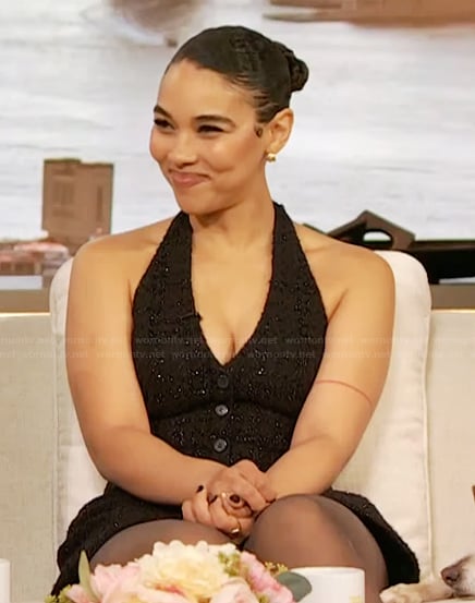 Alexandra Shipp’s black sequin mini dress on The Drew Barrymore Show