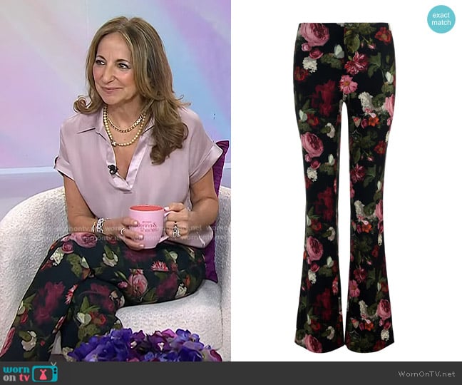 Alice + Olivia Floral Teeny Bootcut Pants worn by Joanne Lamarca Mathisen on Today