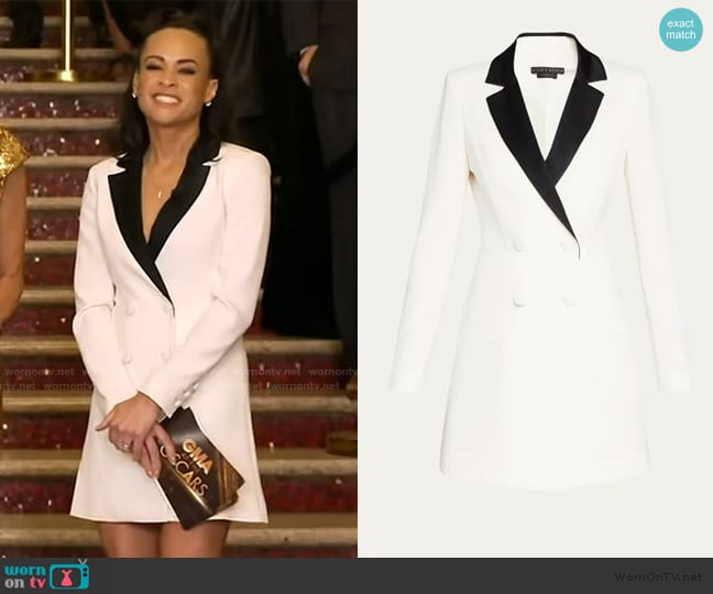 Alice + Olivia Kyrie Tuxedo Dress worn by Linsey Davis on Good Morning America
