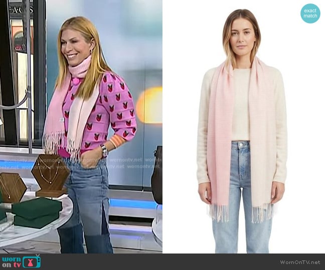 Alicia Adams Alpaca Positano Wrap in Light Pink worn by Jill Martin on Today