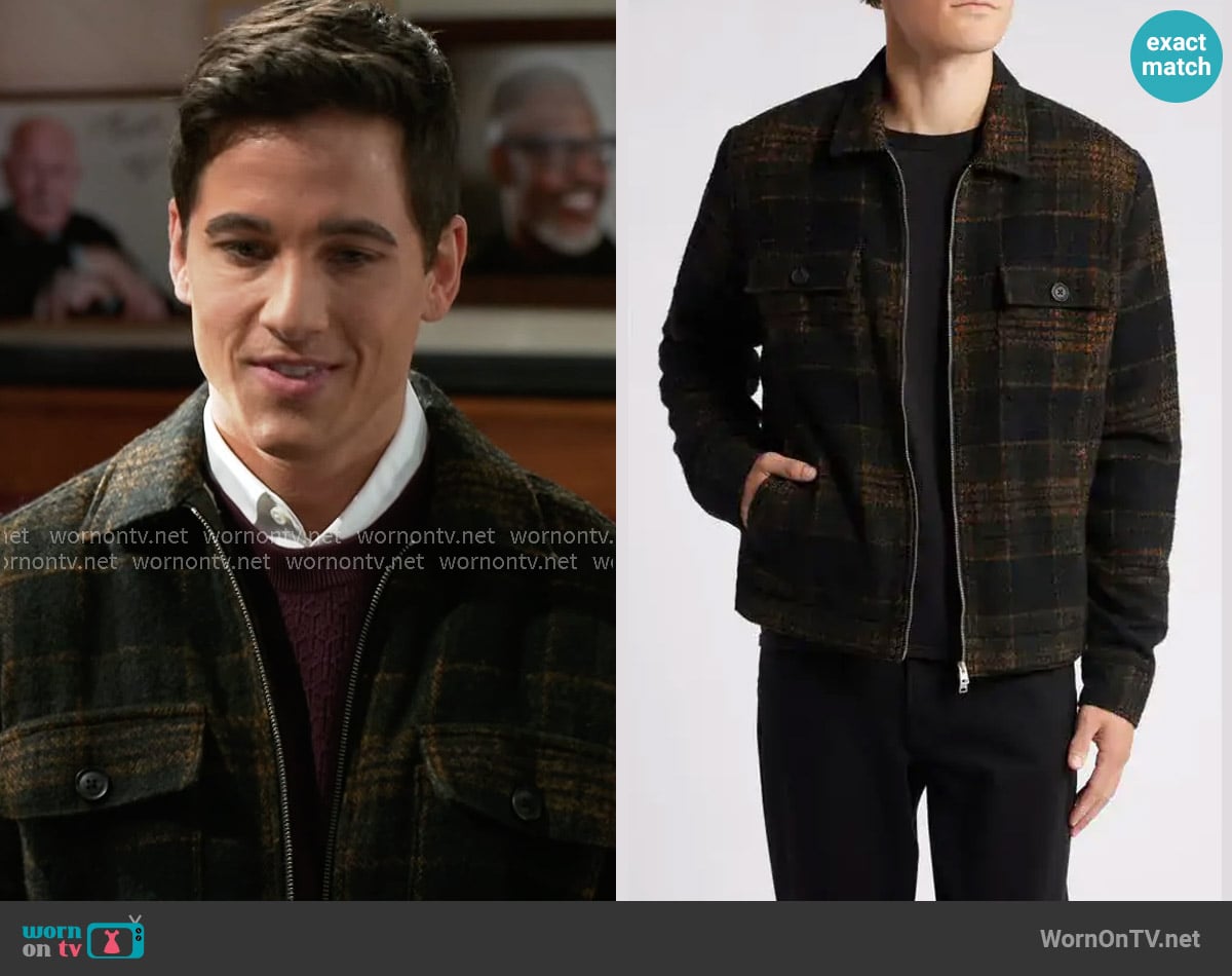 All Saints Bauhaus Plaid Fleece Lined Flannel Jacket worn by Bradley 'Smitty' Smith (Mike Manning) on Beyond the Gates