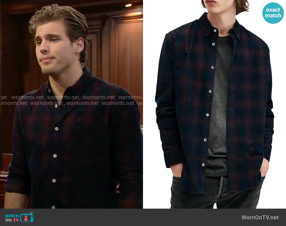 Will’s red and navy plaid shirt on The Bold and the Beautiful Will’s red and navy plaid shirt on The Bold and the Beautiful