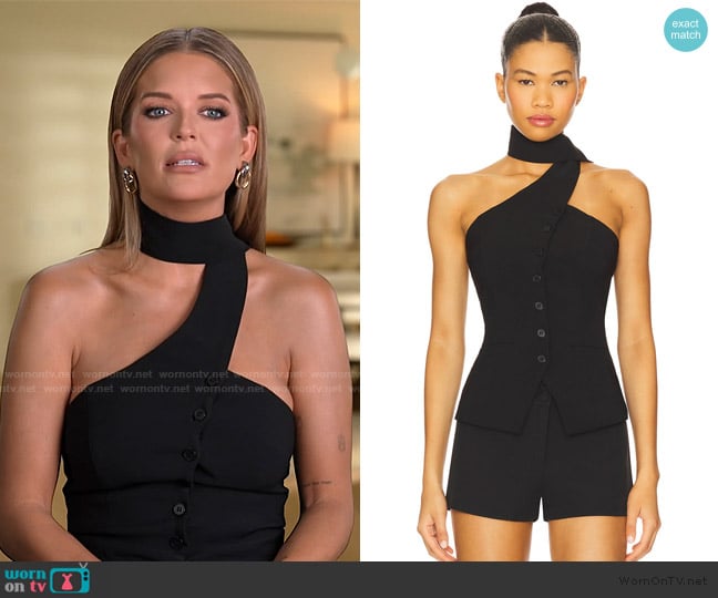 Salley’s black halter confessional top on Southern Charm