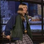 Alyssa Liu's green bomber jacket on Live with Kelly and Mark