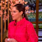 Abby’s red scalloped lace top on The View