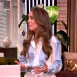 Amanda Dalton’s blue stripe blouse on The View