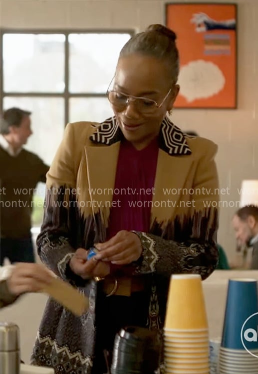 Amanda's printed coat on Will Trent