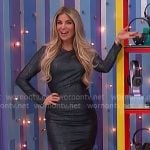 Amber’s metallic navy long sleeve dress on The Price is Right