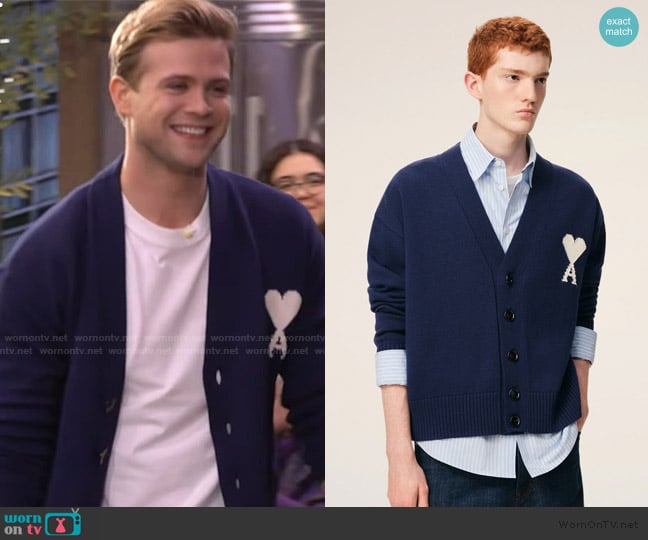 Leo Woodall’s blue cardigan on Live with Kelly