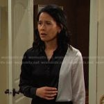 Amy’s black colorblock blouse on Days of our Lives