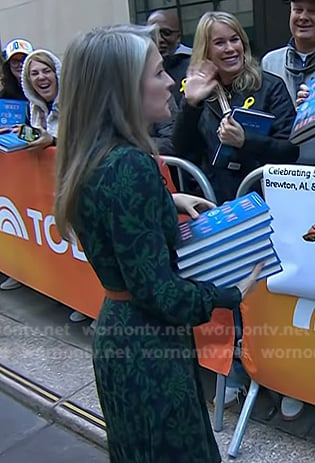 Amy Jo Burns’s navy and green floral dress on Today