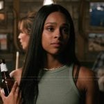 Andrea's green cropped tank on Marshals