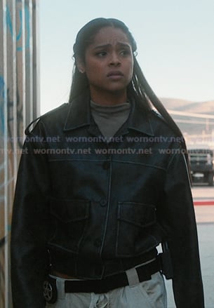 Andrea's black leather jacket on Marshals