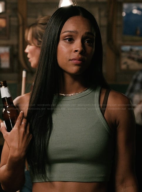 Andrea’s green cropped tank on Marshals