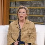 Annette Bening’s beige fringed suede jacket on Good Morning America
