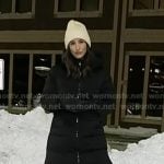 Angie Lassman’s black long down coat on Today