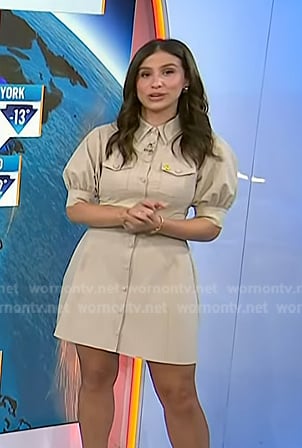 Angie's beige puff sleeve shirtdress on Today