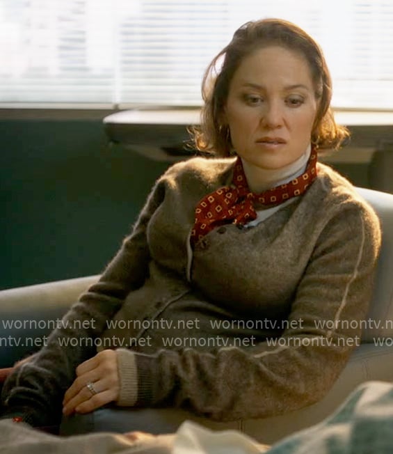 Angie’s taupe cardigan on Will Trent