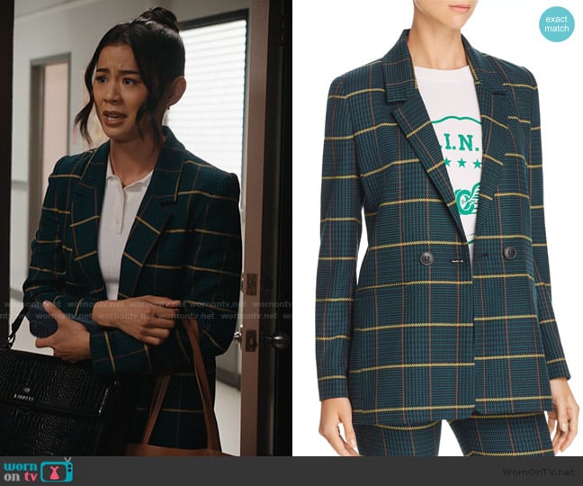 Anine Bing Madeleine Plaid Blazer worn by Sarah Franklin (Leah Lewis) on Matlock