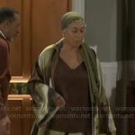 Anita's green printed robe and pants set on Beyond the Gates