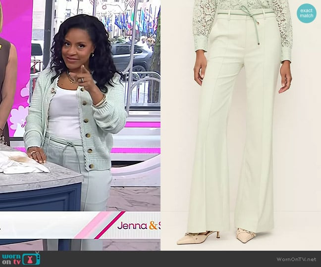 Sheinelle’s mint green belted pants on Today