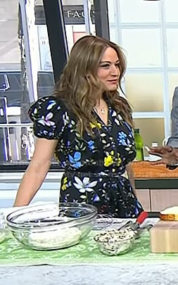 Anna Francese Gass’s black floral puff sleeve dress on Today
