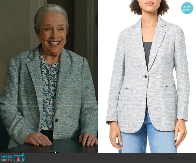 Anne Klein Tweed One Bttn Notch Collar Jacket Business Casual Blazer worn by Madeline Matlock (Kathy Bates) on Matlock