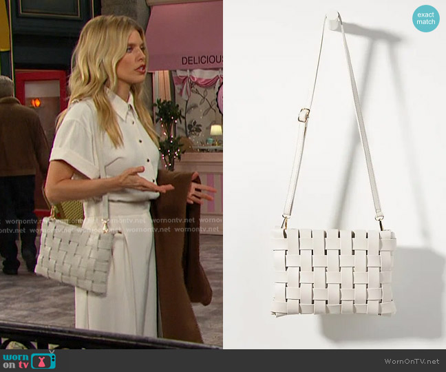 Anthropologie Lindy Woven Clutch worn by Catherina Greene (AnnaLynne McCord) on Days of our Lives