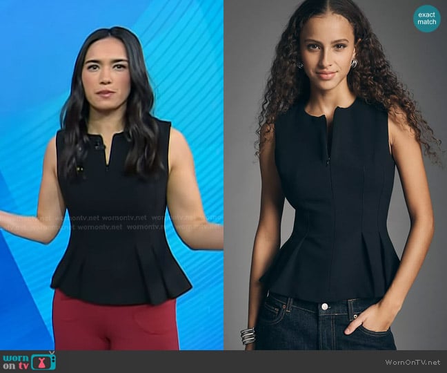 Emilie’s black peplum top on Today