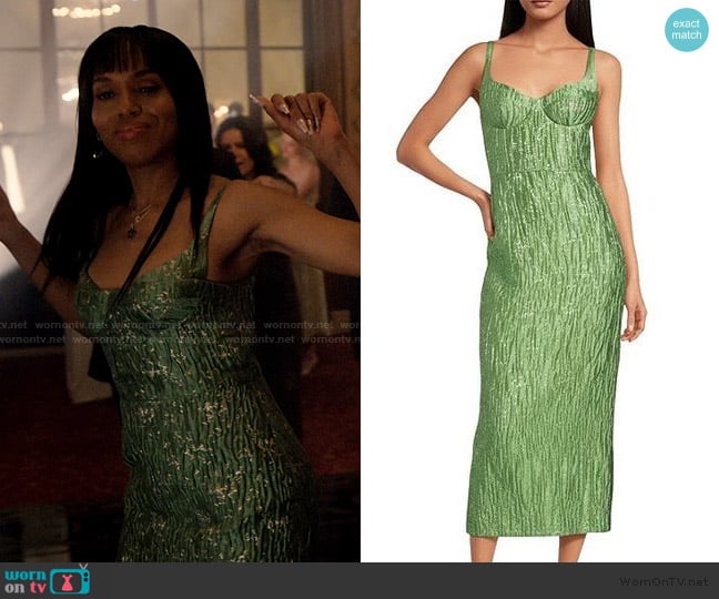 Antonio Melani Campbell Jacquard Sweetheart Neck Sleeveless Midi Dress worn by Eleanor (Kerry Washington) on Imperfect Women