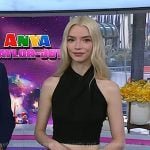 Anya Taylor-Joy’s black top and animal print skirt on Today