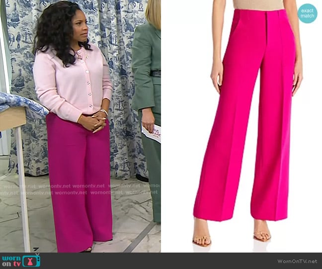 Aqua Wide Leg Pants in Hot Pink worn by Sheinelle Jones on Today