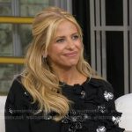 Sarah Michelle Gellar’s black floral embellished sweater on Good Morning America