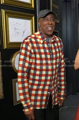 Arsenio Hall's check button down shirt on Good Morning America