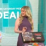 Ashley Bellman's purple mock-neck midi dress on CBS Mornings