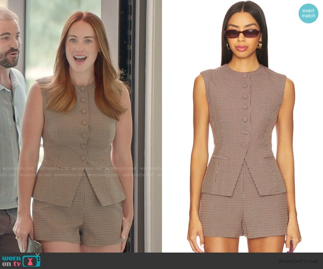 ASTR the Label Gisselle Vest worn by Whitney Leavitt on The Secret Lives of Mormon Wives