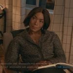 Athena’s grey space dye knit cardigan on 9-1-1