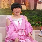 Atsuko Okatsuka’s pink gingham check trim dress on Sherri