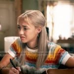 Ava’s striped pointelle knit top on High Potential