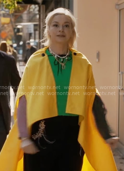 Ava's yellow cape jacket on Will Trent