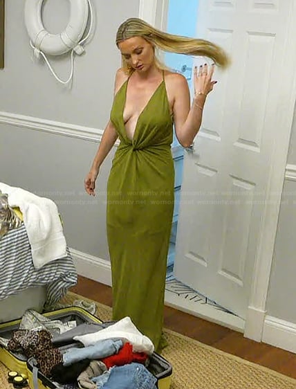 Bailey's green twist front dress on Summer House