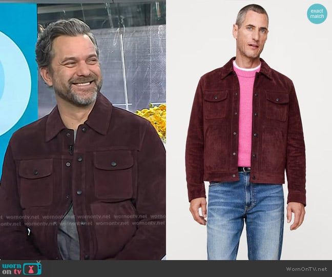 Joshua Jackson’s burgundy suede jacket on Today